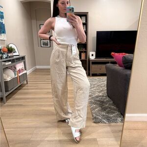 High waisted linen pants Zara XS NWT